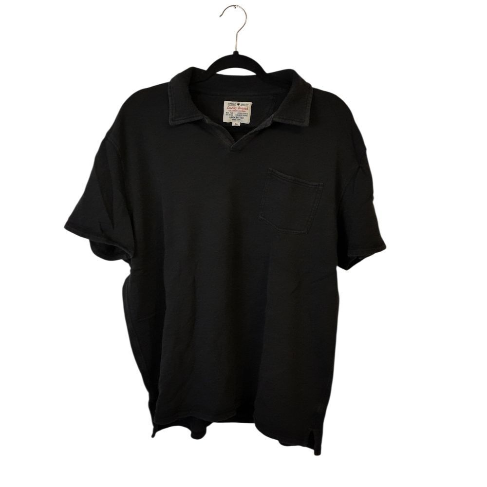 Lucky Brand Black Polo Shirt Size XL